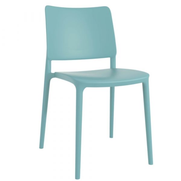 Joy Side Chair - Durable Polyropylene Seat - Stackable - Aqua Blue