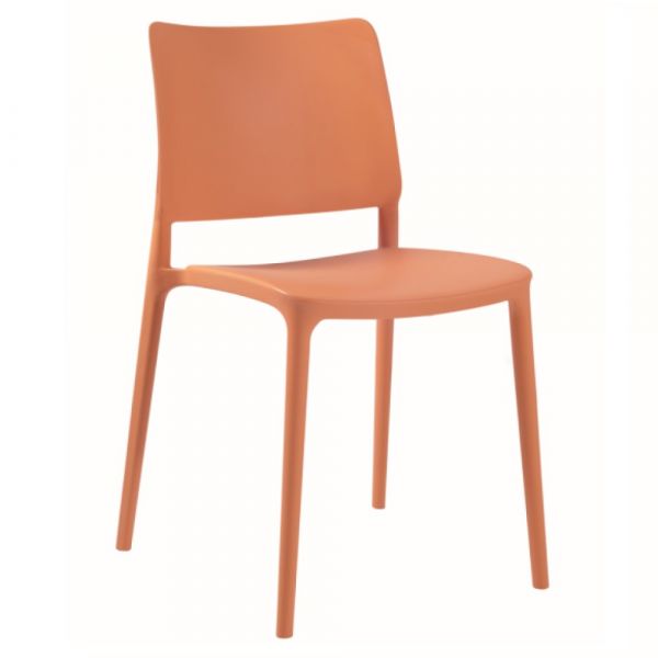 Joy Side Chair - Durable Polyropylene Seat - Stackable - Orange