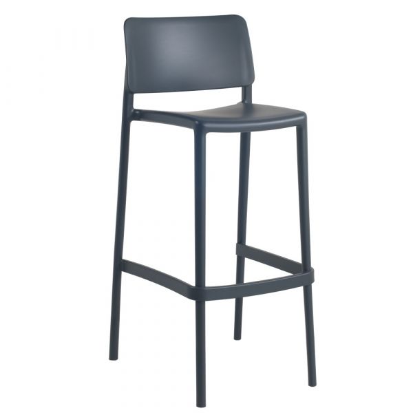 Joy Bar Chair - Durable Commercial Polyropylene - Anthracite - Height 75cm