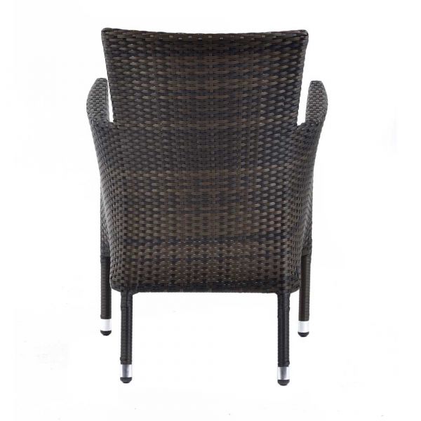 Ascot Rattan Tub Chair with Dark Grey Cushion - Flat Weave Rattan