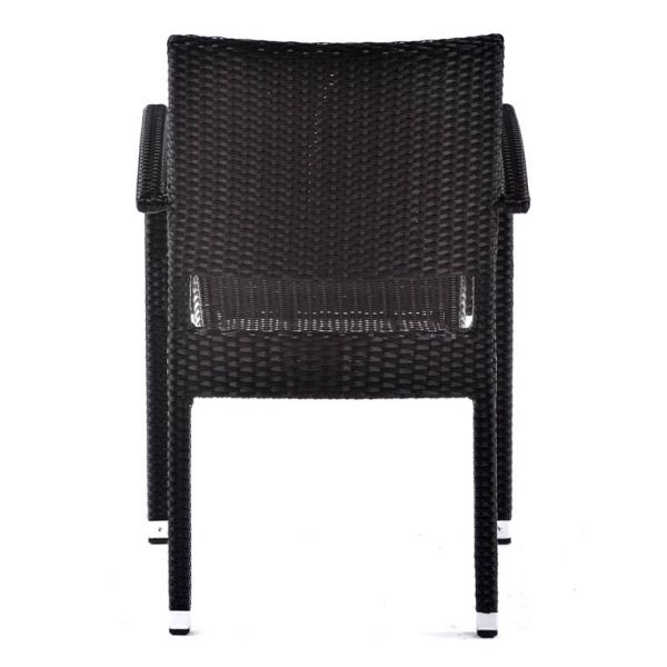 Ascot Classic Rattan Stacking Arm Chair in Black