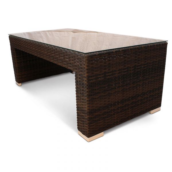 Classic Rattan Coffee Table - Glass Top