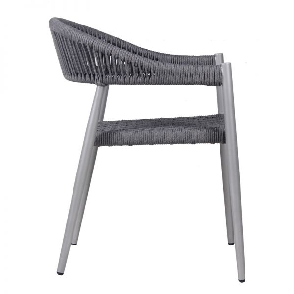 Rope Weave Arm Chair - Light Grey