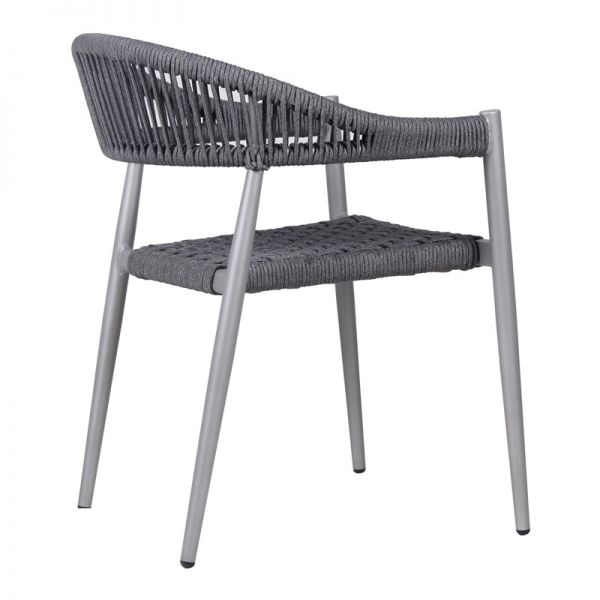 Rope Weave Arm Chair - Light Grey