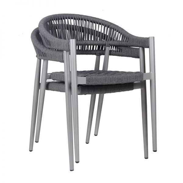 Rope Weave Arm Chair - Light Grey