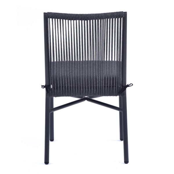 Rope Weave Standard Side Chair with Grey Cushion