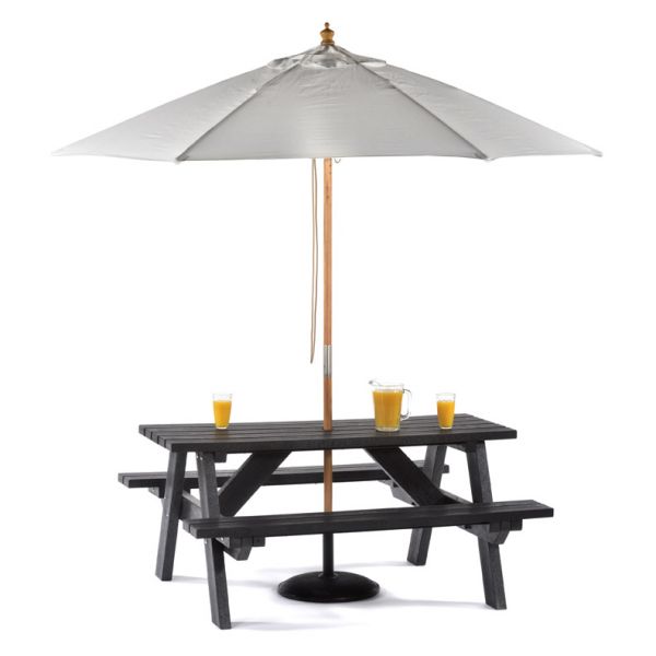 Plastic umbrella store table