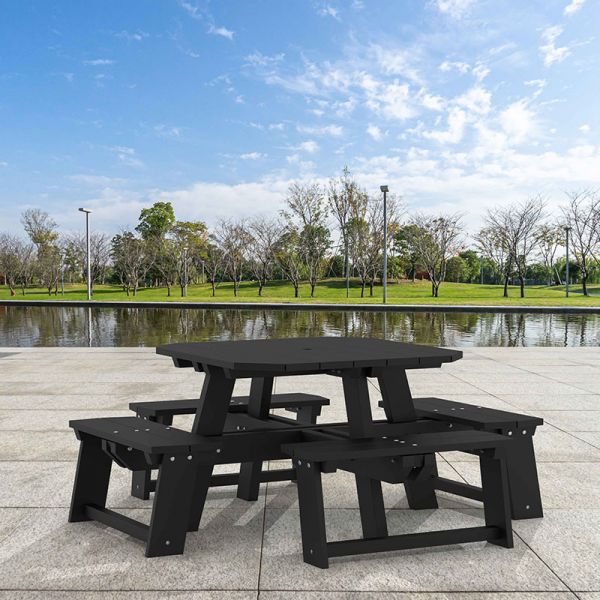 Eco Harper 8 Seat Square Recycled Plastic Picnic Table 185cm