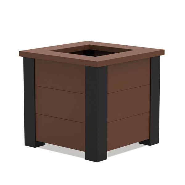 100% Recycled Plastic Small Brown Planter