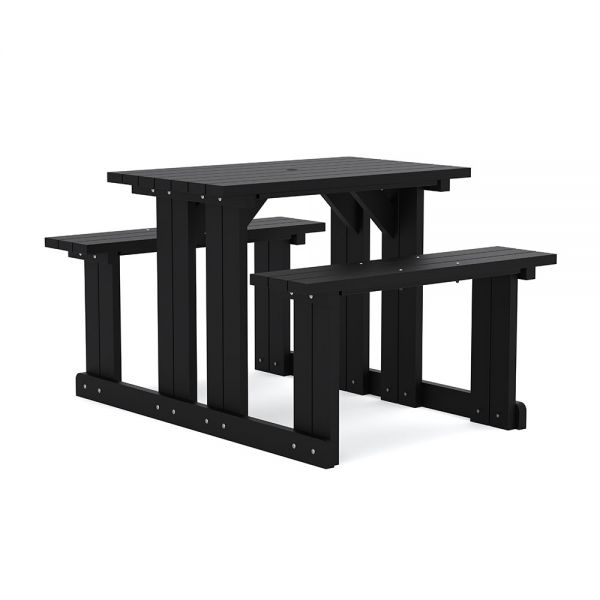 Eco Charlie Mid-Height Walk-In 4 Seat Recycled Plastic Picnic Table 120cm