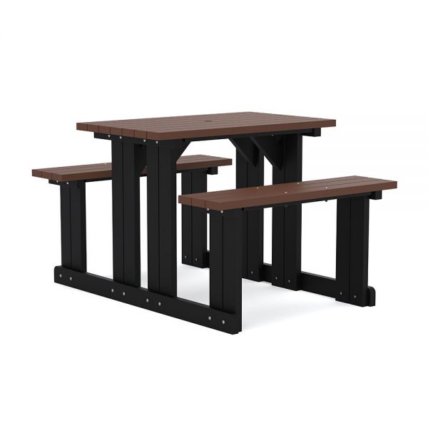 Eco Charlie Mid-Height Walk-In 4 Seat Recycled Plastic Picnic Table 120cm