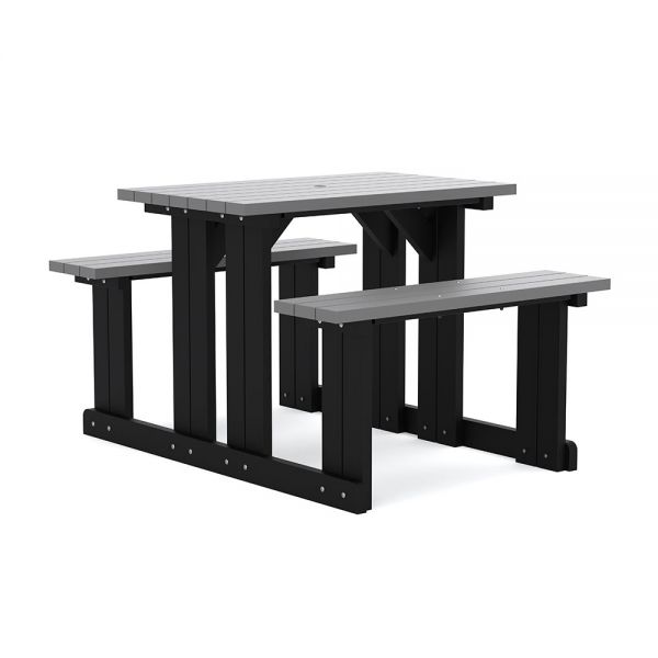 Eco Charlie Mid-Height Walk-In 4 Seat Recycled Plastic Picnic Table 120cm