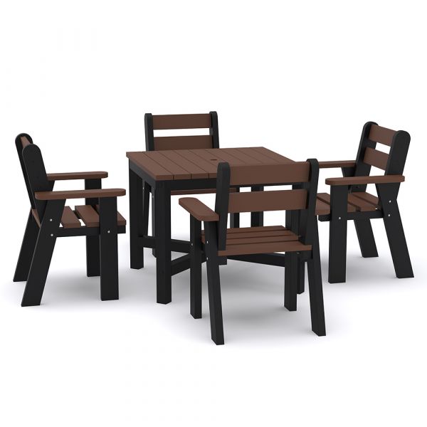 Eco Blake Dining Set - 90cm Square Table & 4 Arm Chairs