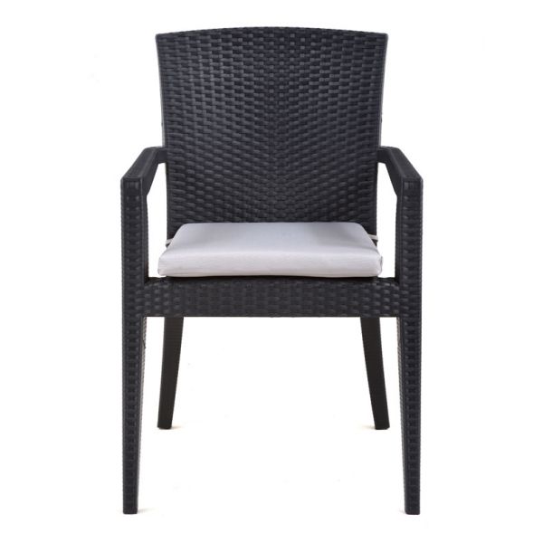 Light Grey Ascot Rattan Chair Cushion - UK Fire Reg Compliant - 50 x 42 x 5cm 0.75kg
