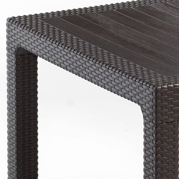 Madrid Rattan Effect Polypropylene Large Square 90x90cm Dining Table - Brown