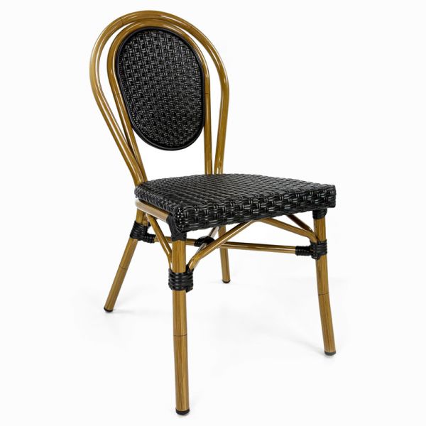 Paris Bistro Stackable Side Chair - Black
