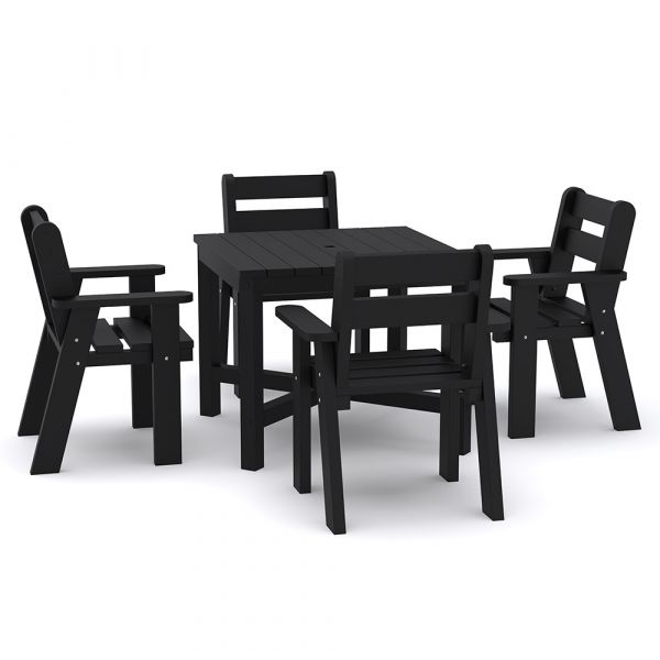 Eco Blake Dining Set - 90cm Square Table & 4 Arm Chairs