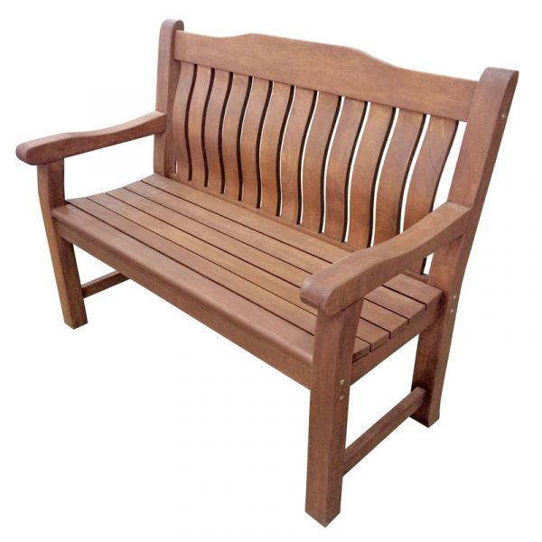 Boston Comfy Bench 120cm - Curved Back - Durable Hardwood Bench