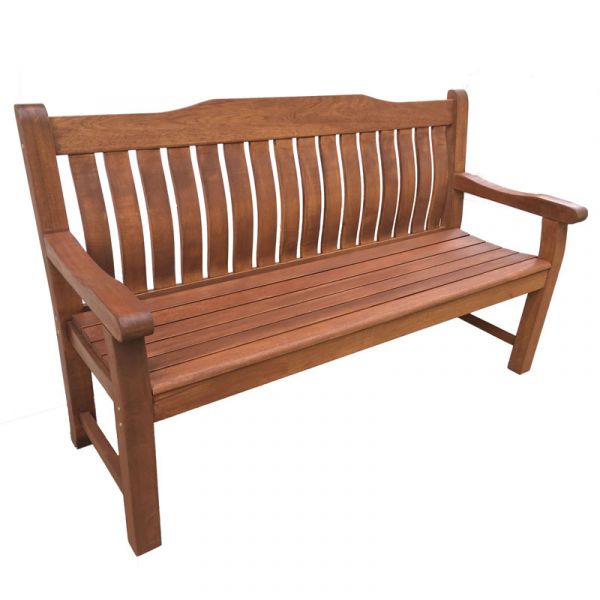 Boston Comfy Bench 160cm - Curved Back - Durable Hardwood Bench