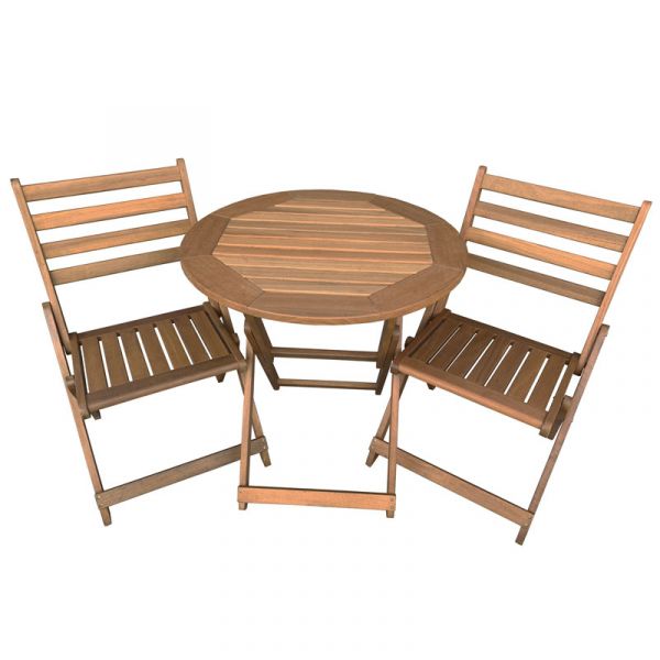 Boston 2 Seat Folding Set - Hardwood Foldable Dining Set