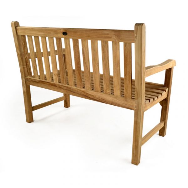 Warwick Teak Bench - Grade A Teak Garden Seat - 120cm Length - 2 Person Classic Design