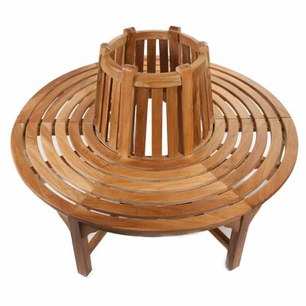 Teak Full Circle Tree Seat - Grade A Teak - High Quality Bench - Fits Trees Up 45cm Diameter - Fully Assembled (Small)