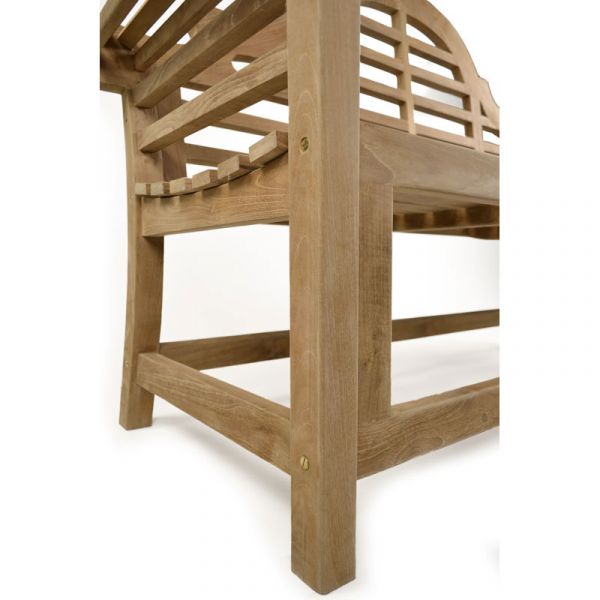 Lutyens Teak Bench - Grade A Teak Garden Seat - 165cm Length - 3 Person Classic Design