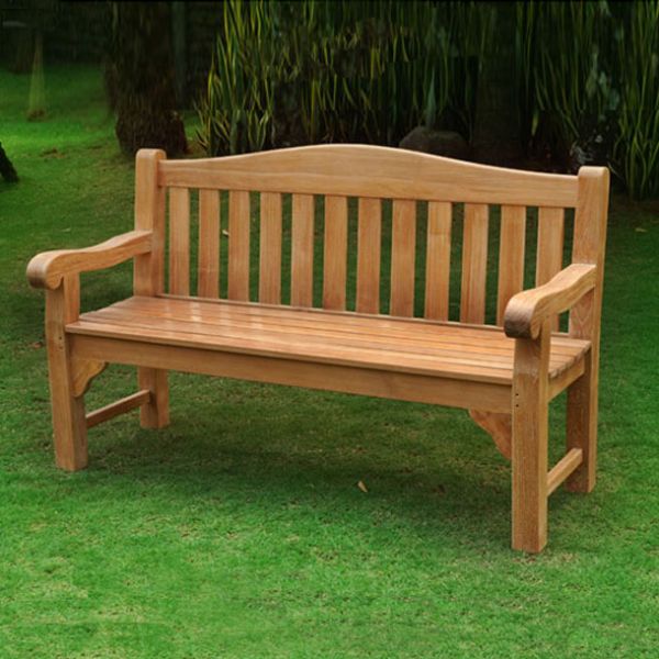 Oxford Teak Bench - Grade A Teak Garden Seat - 150cm Length - 3 Person Classic Design