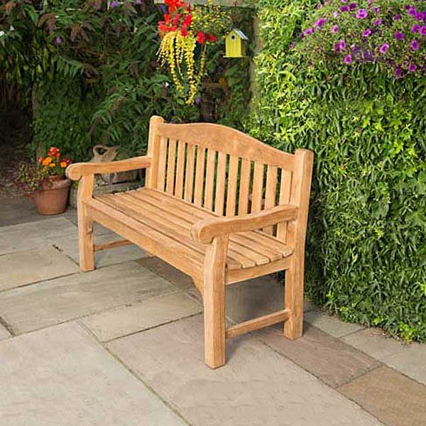 Oxford Teak Bench - Grade A Teak Garden Seat - 150cm Length - 3 Person Classic Design