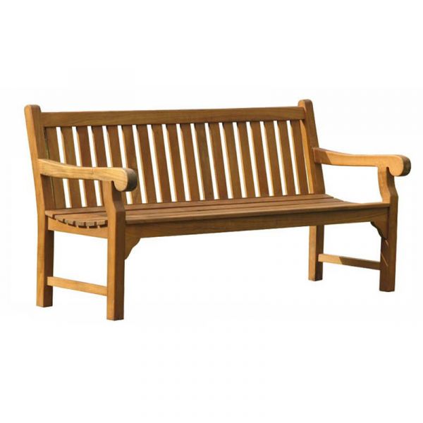 Queensbury Teak Bench - Grade A Teak Garden Seat - 180cm Length - 4 Person Classic Design
