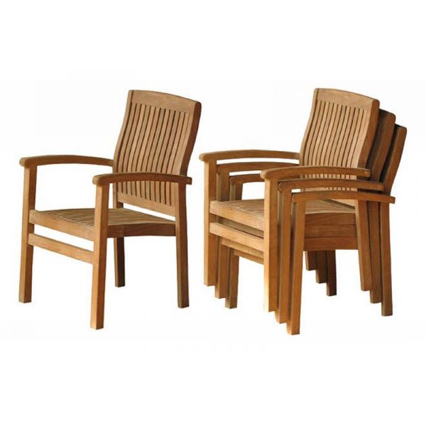 Harston Arm Chair - Grade A Teak - High Quality Indoor / Outdoor Seat - Fully Assembled & Stackable