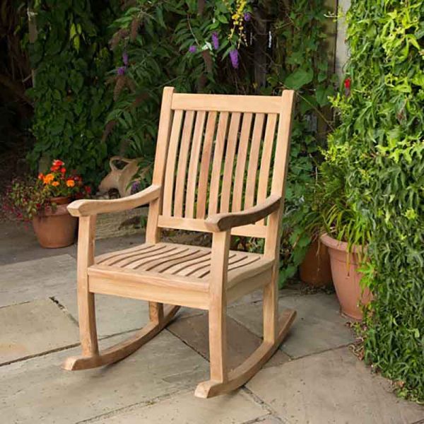 Teak Garden Rocking Chair in Use