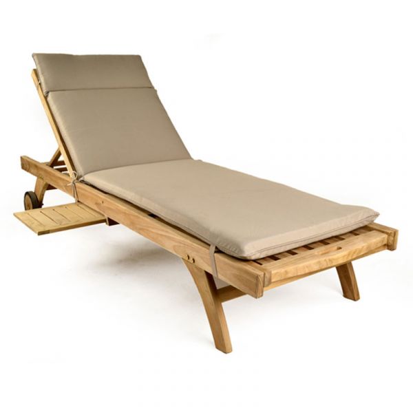 Durable Sun Louger  - Grade A Teak - High Quality Indoor / Outdoor Seat - Pull Out Shelf - Flat Packed - Cushions Available Seperately