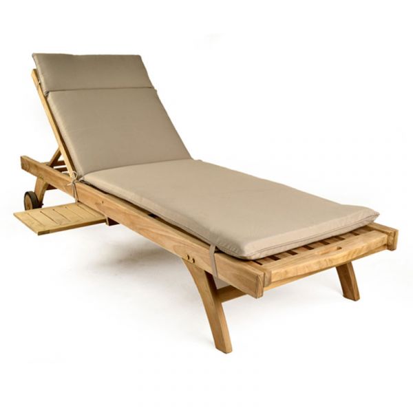 Durable Sun Louger - Grade A Teak - High Quality Indoor / Outdoor Seat - Pull Out Shelf - Flat Packed - Cushions Available Seperately