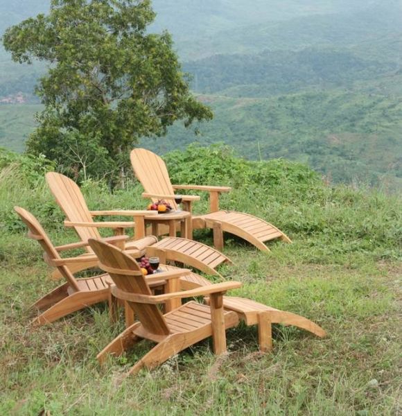 Teak adirondack online chair with ottoman