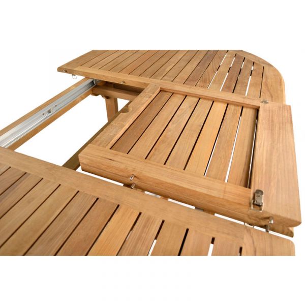 King John Table Set 6 Person - Grade A Teak - King John Table and 4 Harston Stacking Chairs - Table Flat Packed