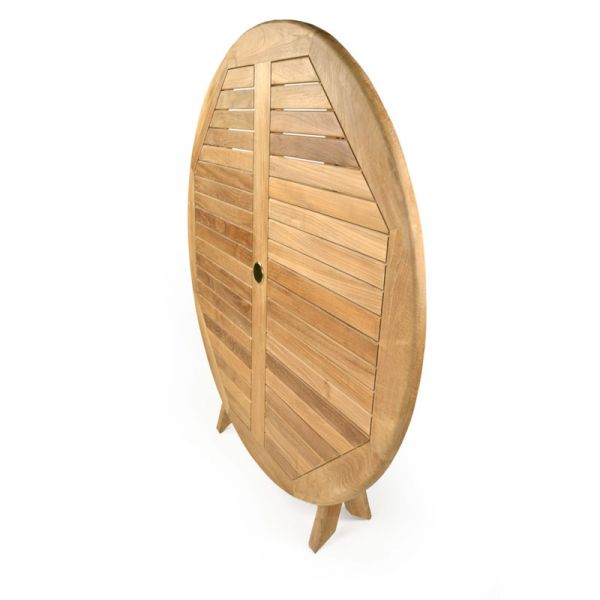 Willoughby Round Folding Table - Diameter 120cm - Grade A Teak - Flat Packed - Parasol Hole