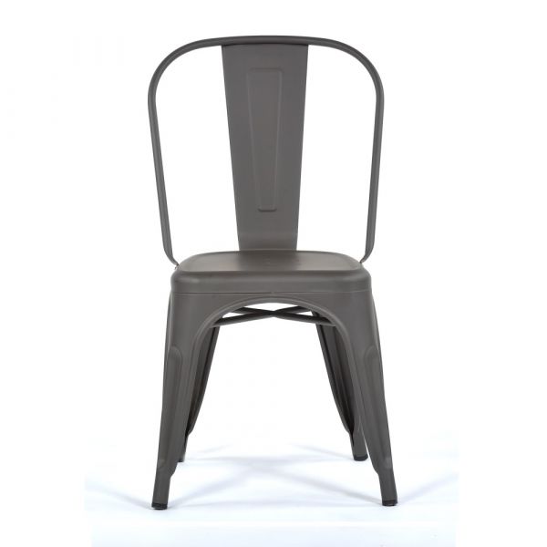 Retro Style Chair - Powder Coated Frame - Timeless Design - Metal Grey