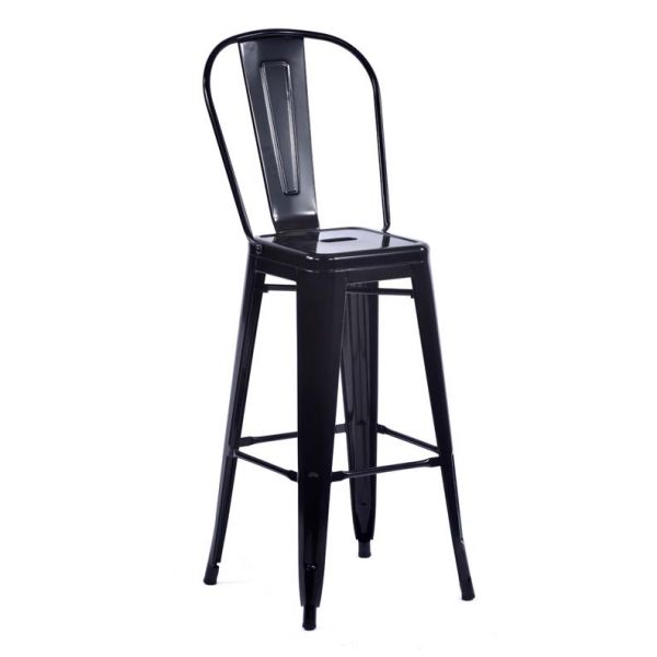 Tolix Style High Chair Black