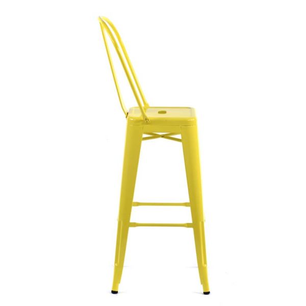 Tolix Style High Chair Yellow