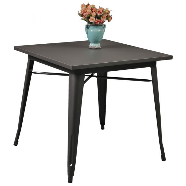 Tolix Retro Style Table - 80 x 80cm - Hard Wearing Durable Table - Gun Metal Grey