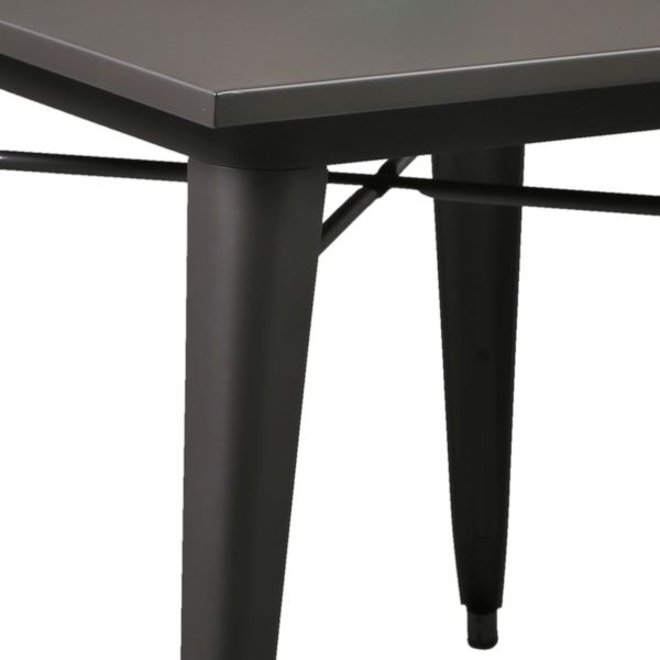 Tolix Retro Style Table - 80 x 80cm - Hard Wearing Durable Table - Gun Metal Grey