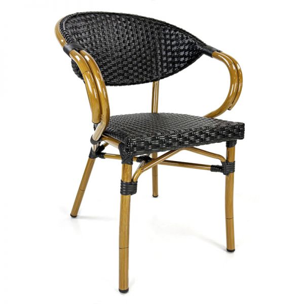 Paris Bistro Stackable Tub Chair - Black