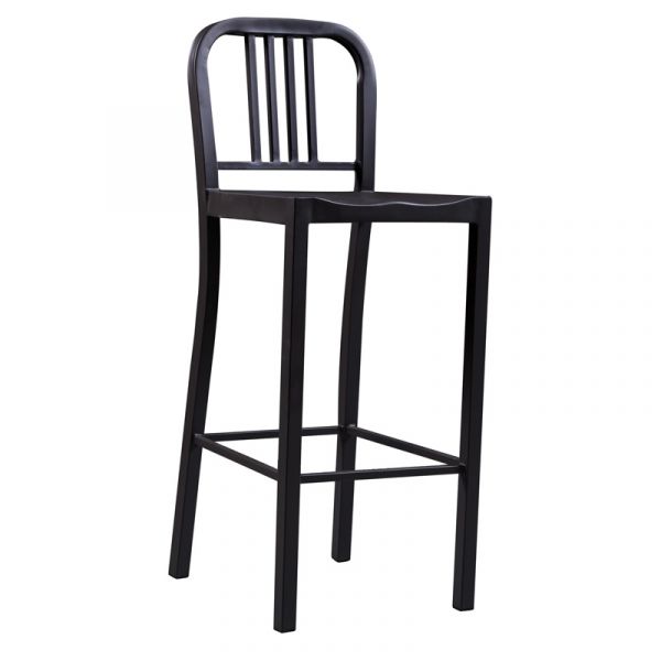 Valetta Style Metal Bar Chair Commercial Strength Steel - Gun Grey