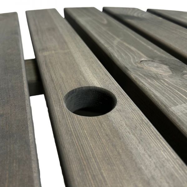 Brentwood 6 Seat Round Commercial Picnic Table - 1.7M Diameter - Dark Grey