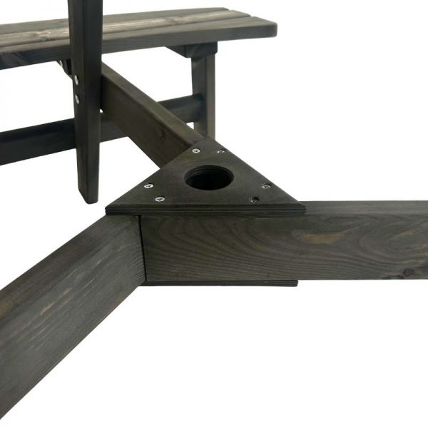 Brentwood 6 Seat Round Commercial Picnic Table - 1.7M Diameter - Dark Grey