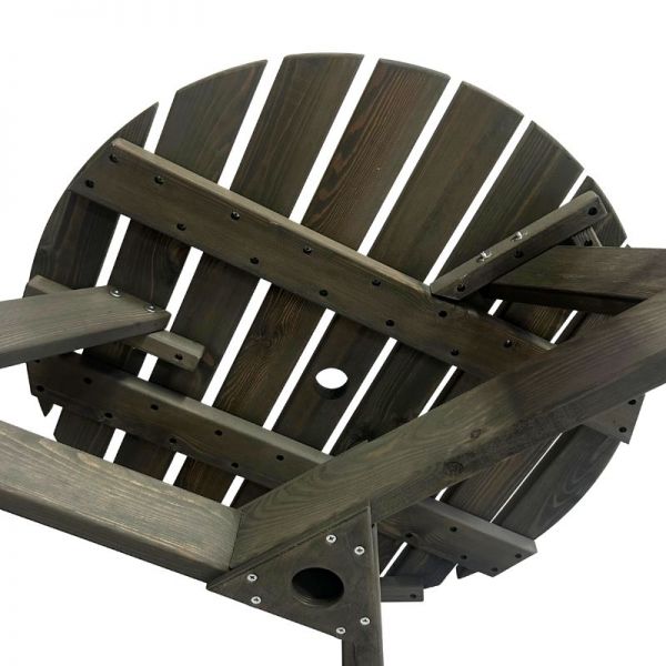 Brentwood 6 Seat Round Commercial Picnic Table - 1.7M Diameter - Dark Grey