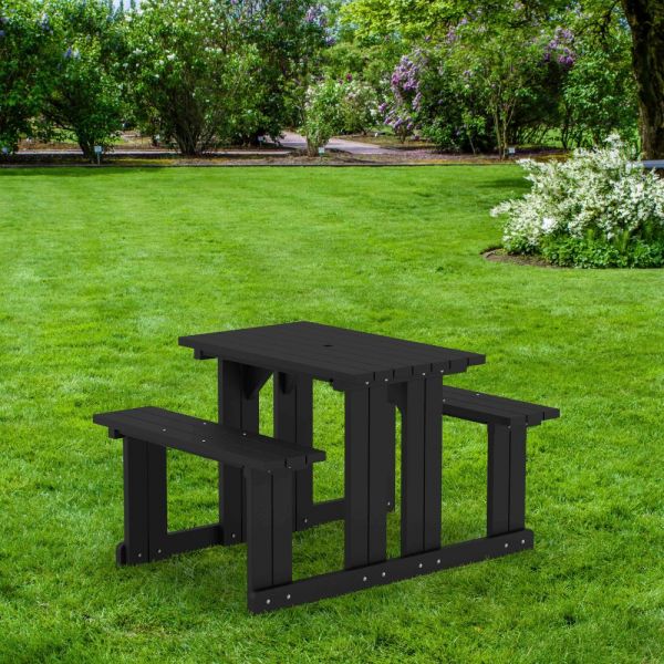 Eco Charlie Mid-Height Walk-In 4 Seat Recycled Plastic Picnic Table 120cm
