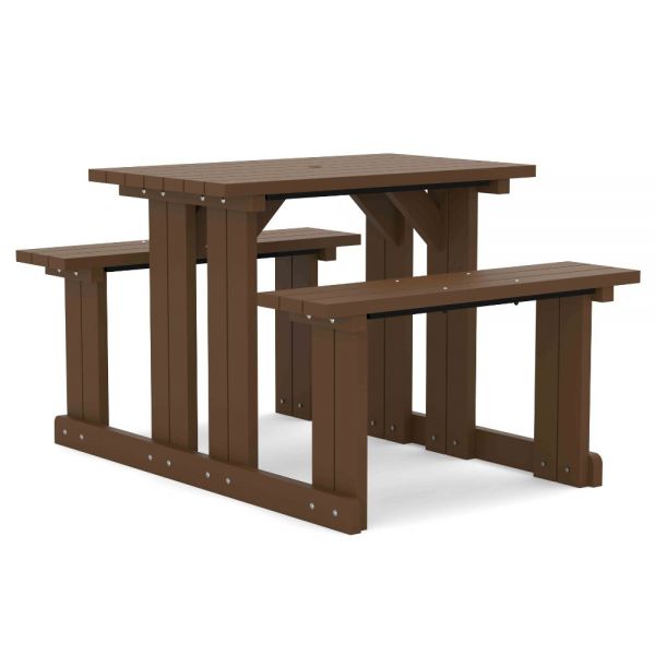 Eco Charlie Mid-Height Walk-In 4 Seat Recycled Plastic Picnic Table 120cm