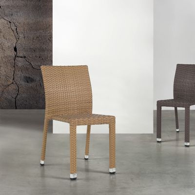 Lagos Rattan Side Chair -  Durable Rattan Design - (Mocca Cream)